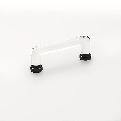 Modern Glass Crystal Cabinet Pull - 4" on Center - Multiple Finishes Available
