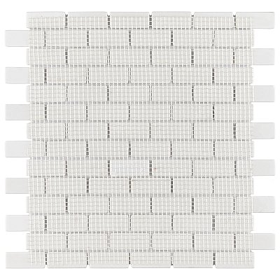 Expressions Recessed Subway White Glass Mosaic Tile - Per Sheet - .99 Sq. Ft. Per Sheet