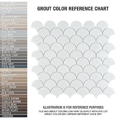 Expressions Scalloped White Glass Mosaic Tile - Per Sheet - .96 Sq. Ft. Per Sheet