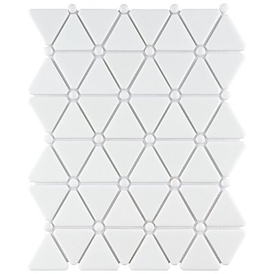 Expressions Treux White Glass Mosaic Tile - Per Sheet - .93 Sq. Ft. Per Sheet