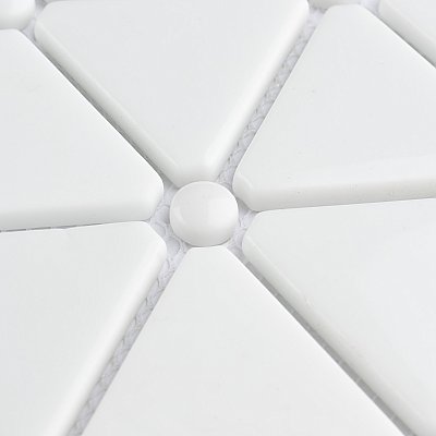 Expressions Treux White Glass Mosaic Tile - Per Sheet - .93 Sq. Ft. Per Sheet