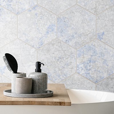 Emotion Hex Grey 9-7/8" x 11-1/4" Porcelain Floor & Wall Tile - 17 Tiles Per Case - 10.03 Sq. Ft.