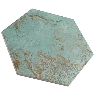Zinc Hex Green 9-7/8" x 11-1/4" Porcelain Floor & Wall Tile - Sold Per Case of 17 - 10.03 Sq. Ft.