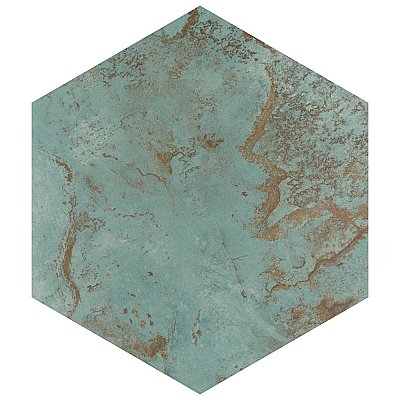 Zinc Hex Green 9-7/8" x 11-1/4" Porcelain Floor & Wall Tile - Sold Per Case of 17 - 10.03 Sq. Ft.