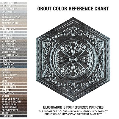 Zinc Hex Silver Decor 9-7/8" x 11-1/4" Porcelain Floor & Wall Tile - Sold Per Case of 17 - 10.03 Sq. Ft.