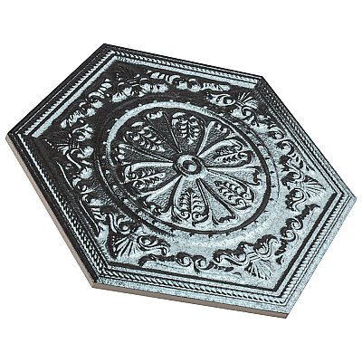 Zinc Hex Silver Decor 9-7/8" x 11-1/4" Porcelain Floor & Wall Tile - Sold Per Case of 17 - 10.03 Sq. Ft.