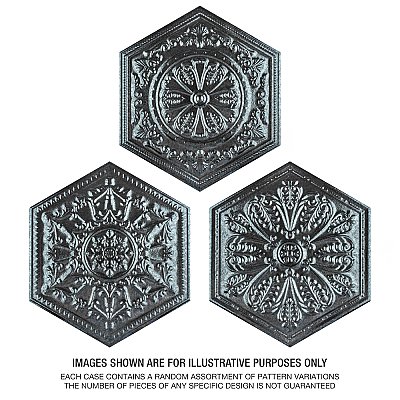 Zinc Hex Silver Decor 9-7/8" x 11-1/4" Porcelain Floor & Wall Tile - Sold Per Case of 17 - 10.03 Sq. Ft.