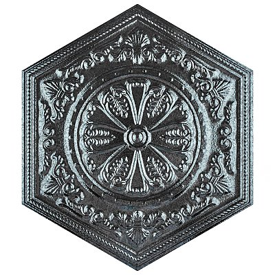 Zinc Hex Silver Decor 9-7/8" x 11-1/4" Porcelain Floor & Wall Tile - Sold Per Case of 17 - 10.03 Sq. Ft.