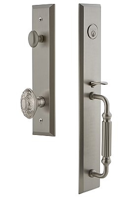 Grandeur Fifth Avenue Complete Exterior and Interior Handleset With Deadbolt - Multiple Finish and Interior Knob Options - F Grip