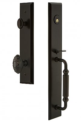 Grandeur Fifth Avenue Complete Exterior and Interior Handleset With Deadbolt - Multiple Finish and Interior Knob Options - F Grip