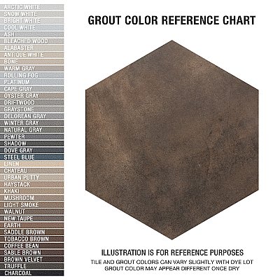 Industrial Hex Copper 8-1/2" x 9-7/8" Porcelain Floor & Wall Tile - 9 Tiles Per Case - 4.05 Sq. Ft.