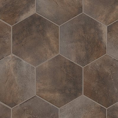 Industrial Hex Copper 8-1/2" x 9-7/8" Porcelain Floor & Wall Tile - 9 Tiles Per Case - 4.05 Sq. Ft.