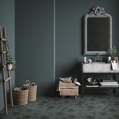 Industrial Hex Green 8-1/2" x 9-7/8" Porcelain Floor & Wall Tile - 9 Tiles Per Case - 4.05 Sq. Ft.