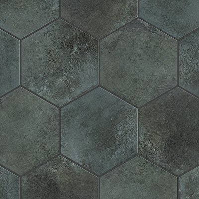 Industrial Hex Green 8-1/2" x 9-7/8" Porcelain Floor & Wall Tile - 9 Tiles Per Case - 4.05 Sq. Ft.