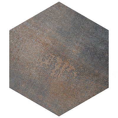Industrial Hex Multi Mix 8-1/2" x 9-7/8" Porcelain Floor & Wall Tile - 9 Tiles Per Case - 4.05 Sq. Ft.