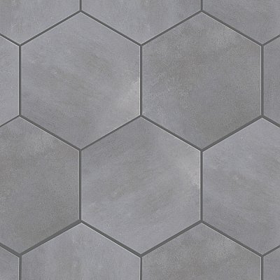 Industrial Hex Silver 8-1/2" x 9-7/8" Porcelain Floor & Wall Tile - 9 Tiles Per Case - 4.05 Sq. Ft.