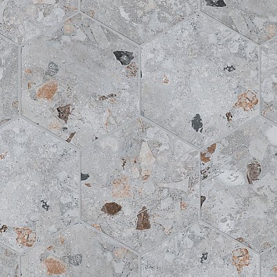 Recycle Hex River Multicolor 8-1/2" x 9-7/8" Porc Floor & Wall Tile - 9 Tiles Per Case - 4.05 Sq. Ft.