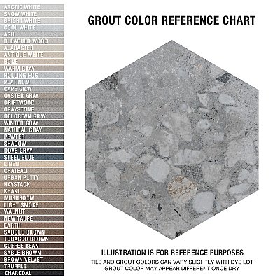Recycle Hex River White 8-1/2" x 9-7/8" Porcelain Floor & Wall Tile - 9 Tiles Per Case - 4.05 Sq. Ft.
