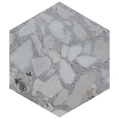 Recycle Hex River White 8-1/2" x 9-7/8" Porcelain Floor & Wall Tile - 9 Tiles Per Case - 4.05 Sq. Ft.