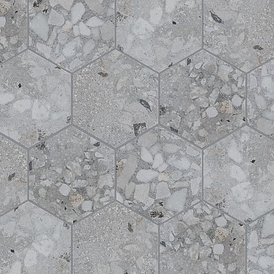 Recycle Hex River White 8-1/2" x 9-7/8" Porcelain Floor & Wall Tile - 9 Tiles Per Case - 4.05 Sq. Ft.