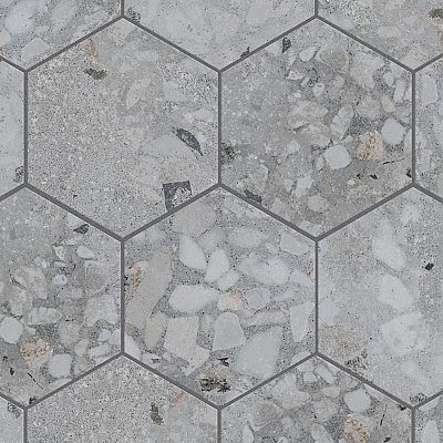 Recycle Hex River White 8-1/2" x 9-7/8" Porcelain Floor & Wall Tile - 9 Tiles Per Case - 4.05 Sq. Ft.