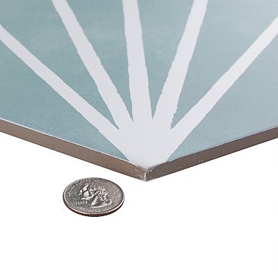 Horizon Dusk Hex Aguamarina 7-3/4" x 9" Porcelain Floor & Wall Tile - Per Case of 24 - 8.88 Sq. Ft