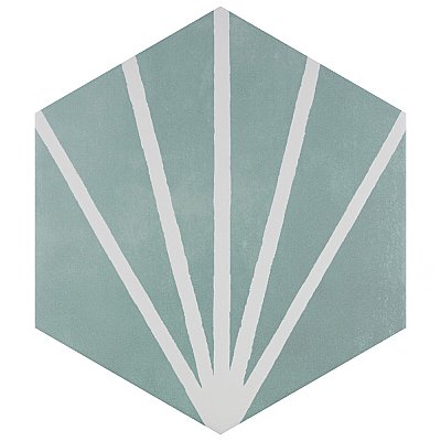 Horizon Dusk Hex Aguamarina 7-3/4" x 9" Porcelain Floor & Wall Tile - Per Case of 24 - 8.88 Sq. Ft