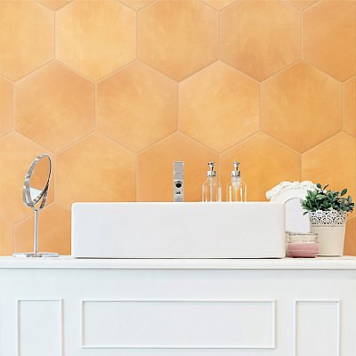 Horizon Hex Mostaza 7-3/4" x 9" Porcelain Floor & Wall Tile - Per Case of 24 - 8.88 Sq. Ft