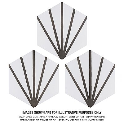 Horizon Dawn Hex Nero 7-3/4" x 9" Porcelain Floor & Wall Tile - Per Case of 24 - 8.88 Sq. Ft