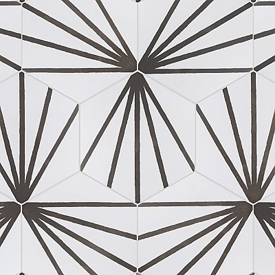 Horizon Dawn Hex Nero 7-3/4" x 9" Porcelain Floor & Wall Tile - Per Case of 24 - 8.88 Sq. Ft