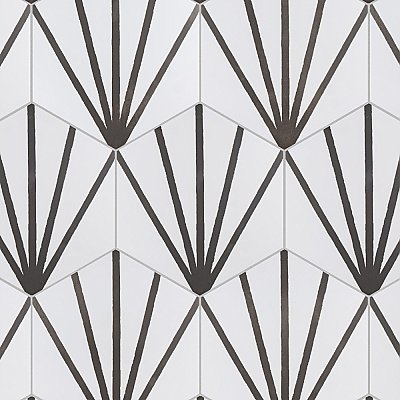 Horizon Dawn Hex Nero 7-3/4" x 9" Porcelain Floor & Wall Tile - Per Case of 24 - 8.88 Sq. Ft
