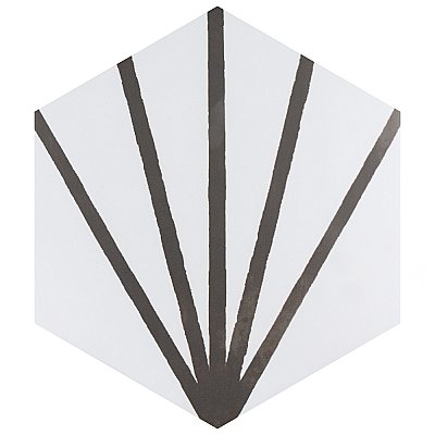Horizon Dawn Hex Nero 7-3/4" x 9" Porcelain Floor & Wall Tile - Per Case of 24 - 8.88 Sq. Ft