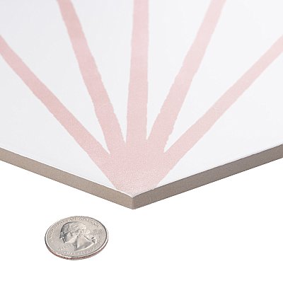 Horizon Dawn Hex Rosa 7-3/4" x 9" Porcelain Floor & Wall Tile - Per Case of 24 - 8.88 Sq. Ft