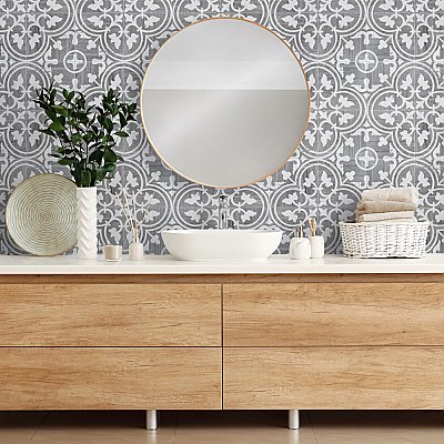 Llama Arte Loire Verso Silver Smoke 9-3/4" x 9-3/4" Porcelain Floor & Wall Tile - Per Case of 16 - 10.88 Sq. Ft.