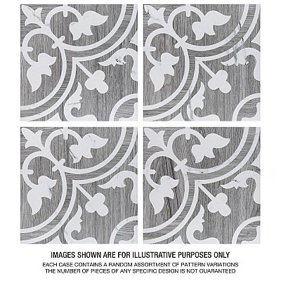 Llama Arte Loire Verso Silver Smoke 9-3/4" x 9-3/4" Porcelain Floor & Wall Tile - Per Case of 16 - 10.88 Sq. Ft.