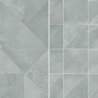 Aspdin Rigato Grey 9-3/4" x 9-3/4" Porcelain Floor and Wall Tile - 16 Tiles Per Case - 10.88 Square Feet