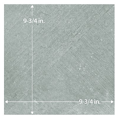 Aspdin Rigato Grey 9-3/4" x 9-3/4" Porcelain Floor and Wall Tile - 16 Tiles Per Case - 10.88 Square Feet