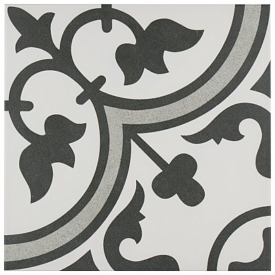 Arte Grey 9-3/4" x 9-3/4"Porcelain Tile - White/Gray- Per Case of 16 - 11.11 Square Feet