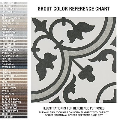 Arte Grey 9-3/4" x 9-3/4"Porcelain Tile - White/Gray- Per Case of 16 - 11.11 Square Feet