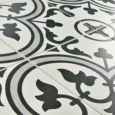 Arte Grey 9-3/4" x 9-3/4"Porcelain Tile - White/Gray- Per Case of 16 - 11.11 Square Feet