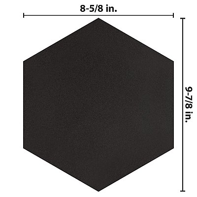 Textile Basic Hex Black 8-5/8" x 9-7/8" Porcelain Tile - Sold Per Case of 25 - 11.56 Square Feet