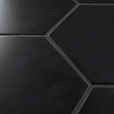 Textile Basic Hex Black 8-5/8" x 9-7/8" Porcelain Tile - Sold Per Case of 25 - 11.56 Square Feet