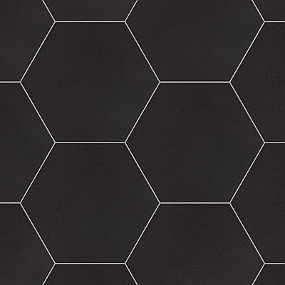 Textile Basic Hex Black 8-5/8" x 9-7/8" Porcelain Tile - Sold Per Case of 25 - 11.56 Square Feet
