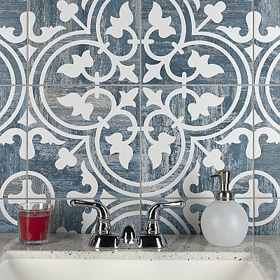 Cassis Arte Blue Day 9-3/4" x 9-3/4" Porcelain Tile - Per Case of 16 Tile - 10.88 Sq. Ft. Per Case