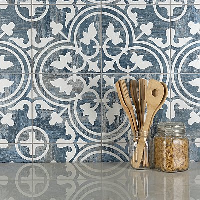 Cassis Arte Blue Day 9-3/4" x 9-3/4" Porcelain Tile - Per Case of 16 Tile - 10.88 Sq. Ft. Per Case