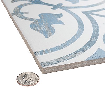 Cassis Arte Blue 9-3/4" x 9-3/4" Porcelain Tile - Per Case of 16 Tile - 10.88 Sq. Ft. Per Case