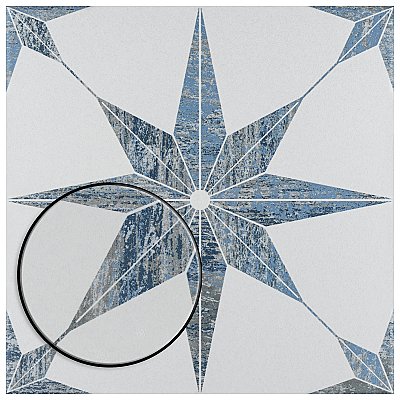 Cassis Stella Blue 9-3/4" x 9-3/4" Porcelain Tile - Per Case of 16 - 11.11 Square Feet