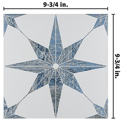 Cassis Stella Blue 9-3/4" x 9-3/4" Porcelain Tile - Per Case of 16 - 11.11 Square Feet