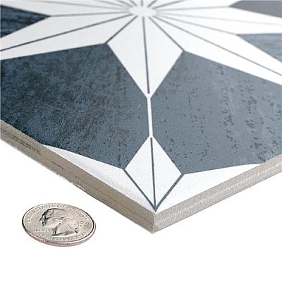 Cassis Stella Black Night 9-3/4" x 9-3/4" Porcelain Tile - Per Case of 16 - 11.11 Square Feet
