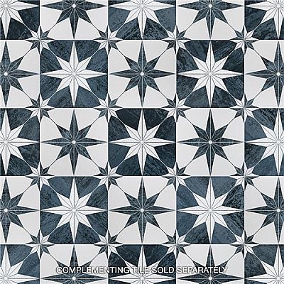 Cassis Stella Black Night 9-3/4" x 9-3/4" Porcelain Tile - Per Case of 16 - 11.11 Square Feet